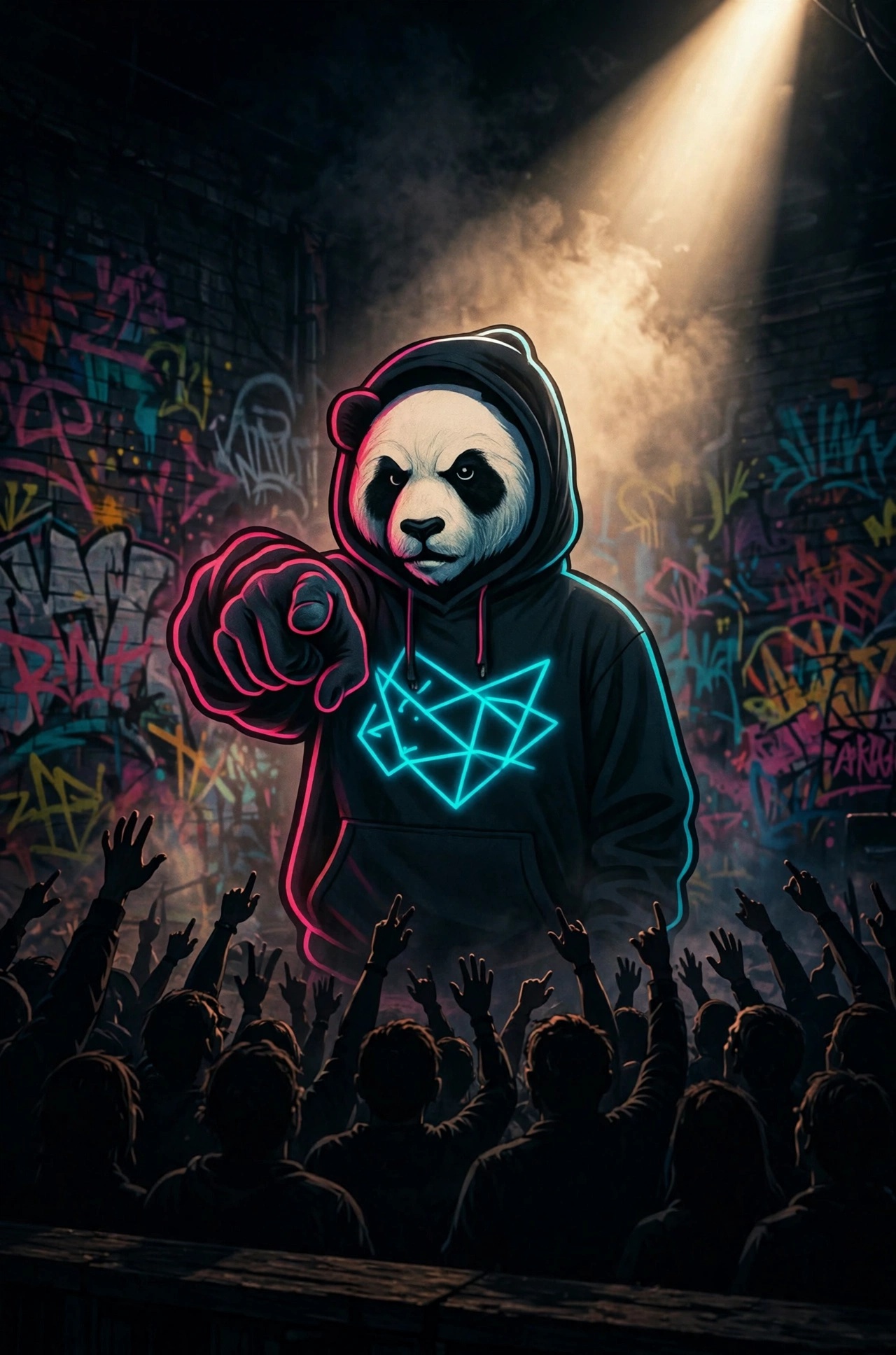 Panda1Nation graffiti artwork: stage