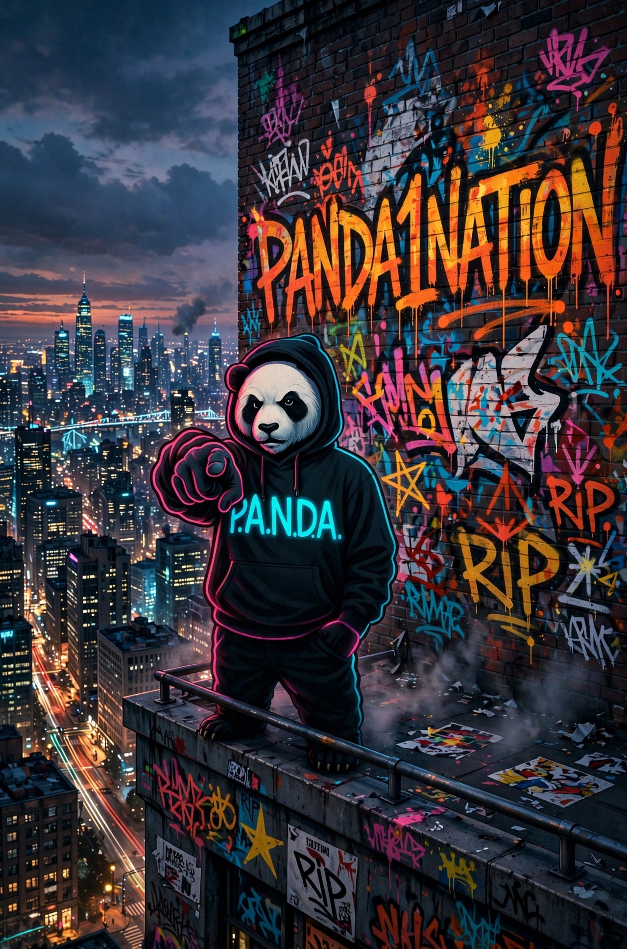 Panda1Nation graffiti artwork: finale