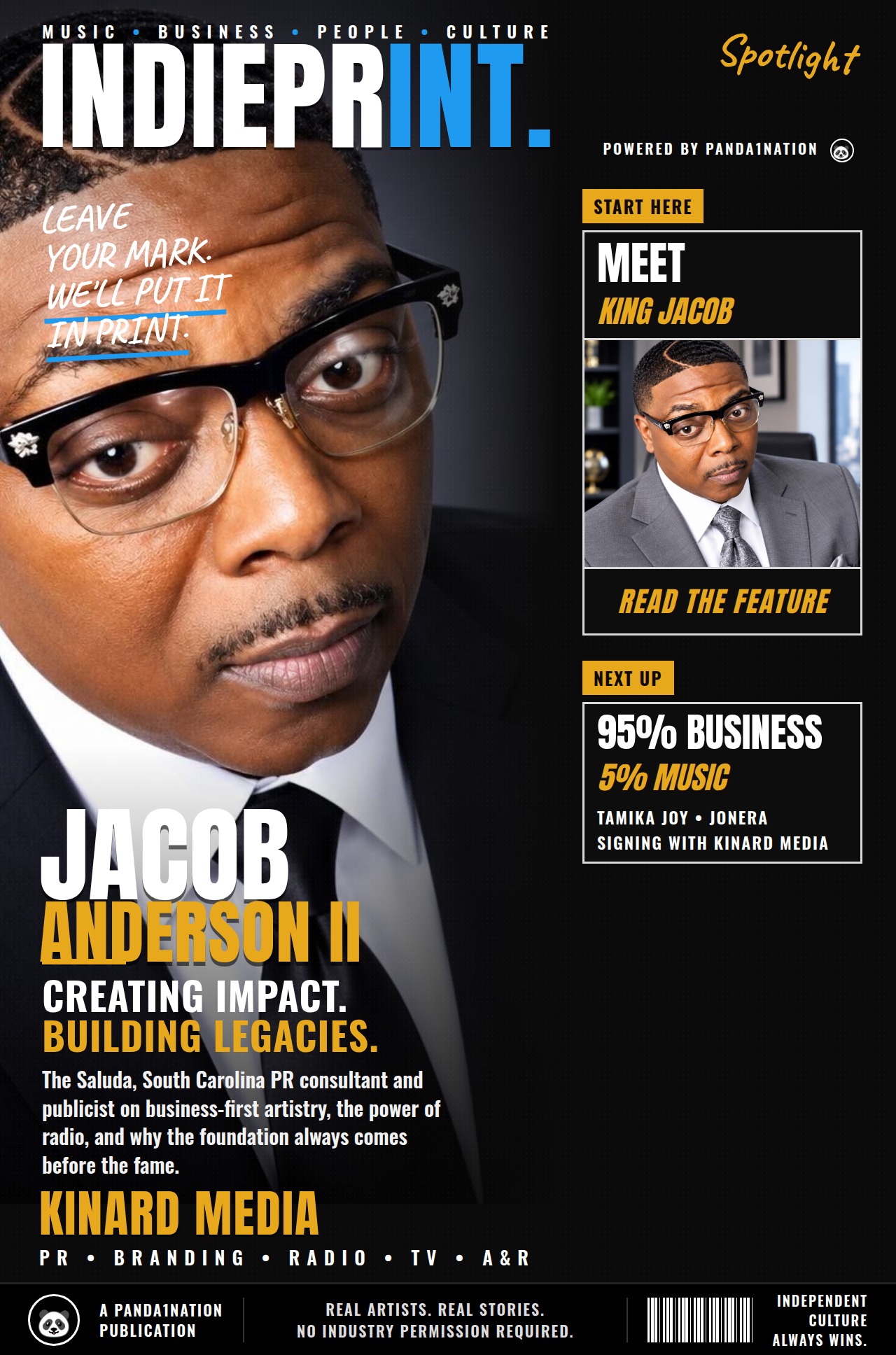 INDIEPRINT Spotlight cover featuring Jacob Anderson II