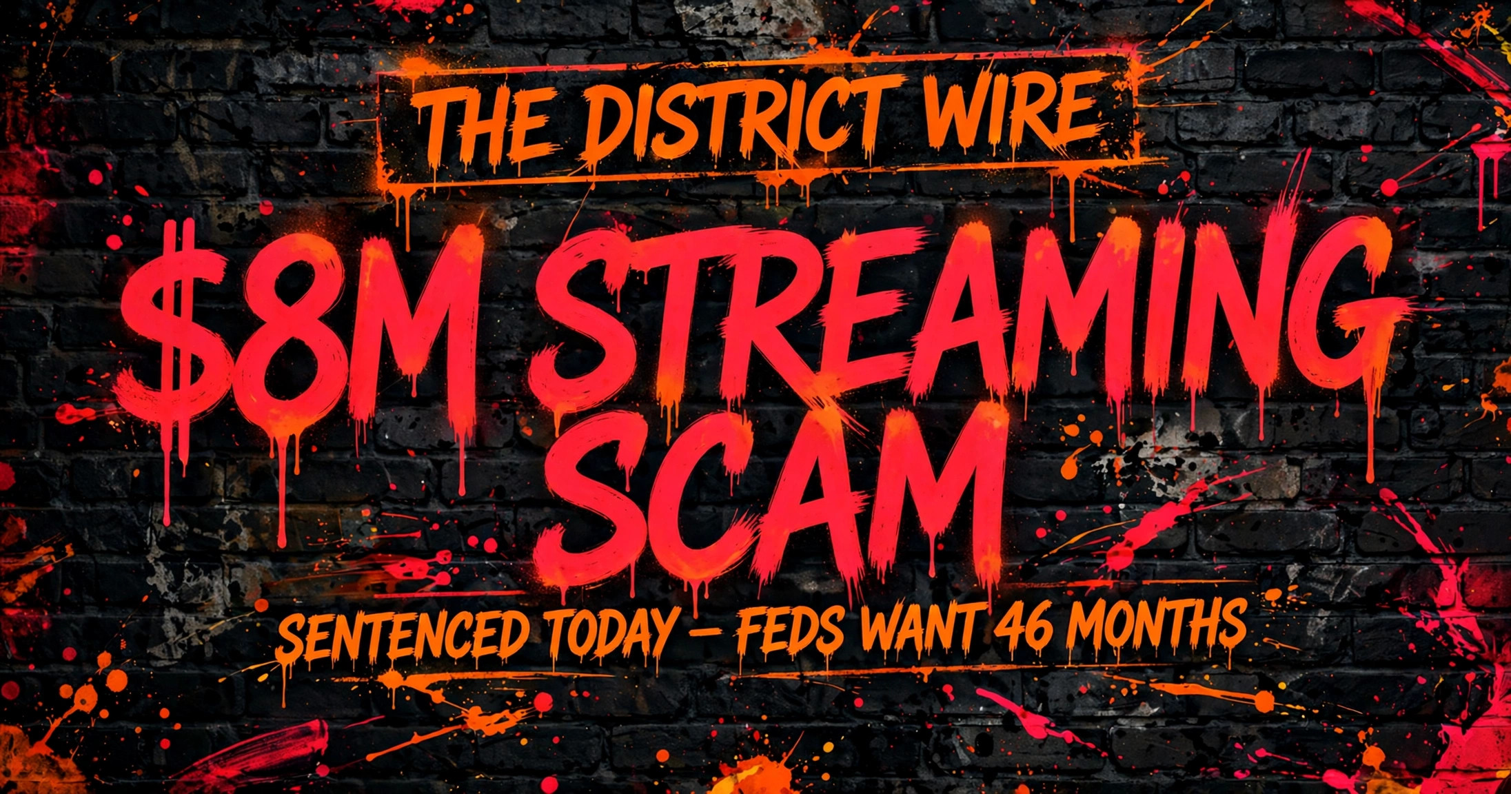 District Wire graphic on the $8 million AI streaming fraud sentencing